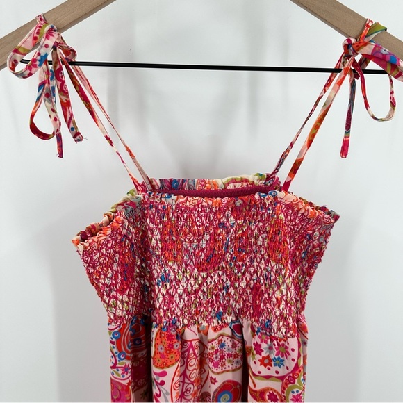 Liberty of London Target Women’s Pink Paisley Maxi Dress XS Sleeveless Smocked - Picture 2 of 12